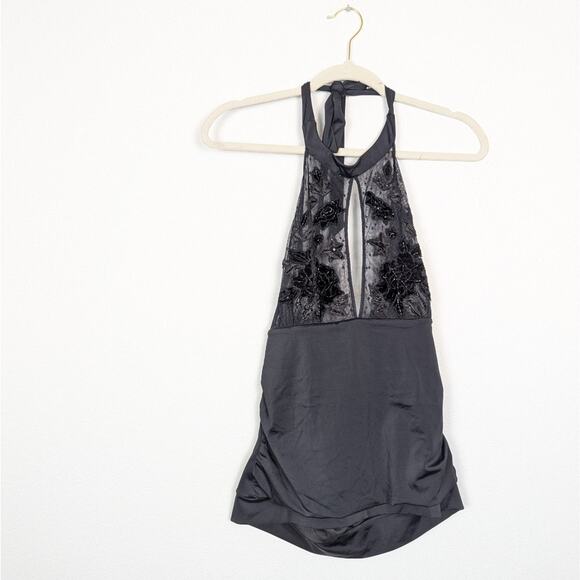 Anita Naithani Black Tankini Bathing Suit Top Size L - Picture 3 of 9